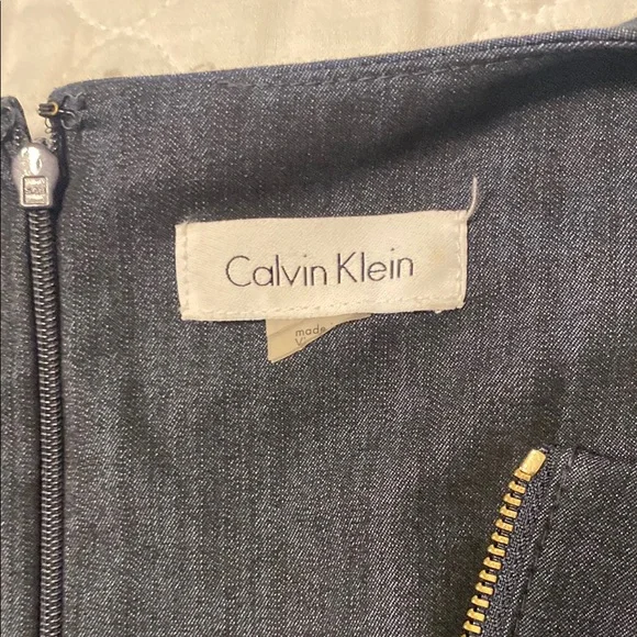 Calvin Klein Navy Dress with Gold Zipper - Picture 2 of 3